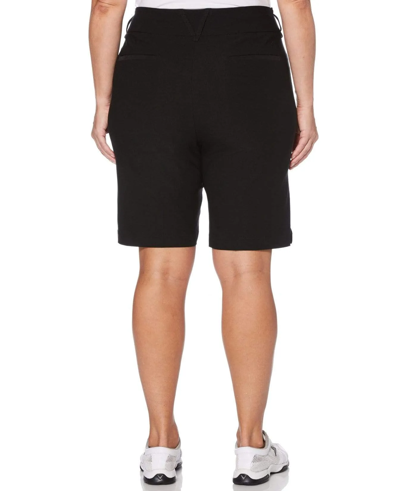 Womens Plus Pull-On Solid Stretch Short