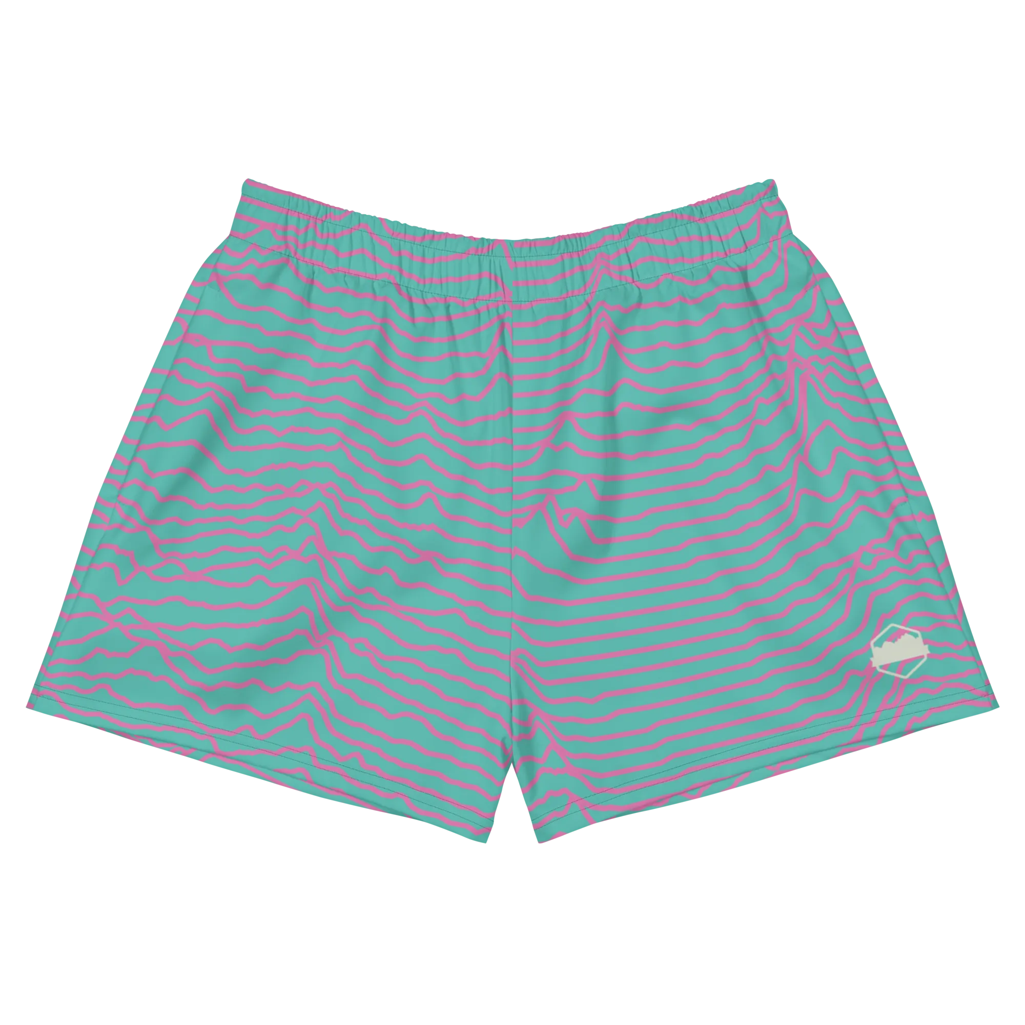 Women's Summit Shorts - Teal & Sunset Pink