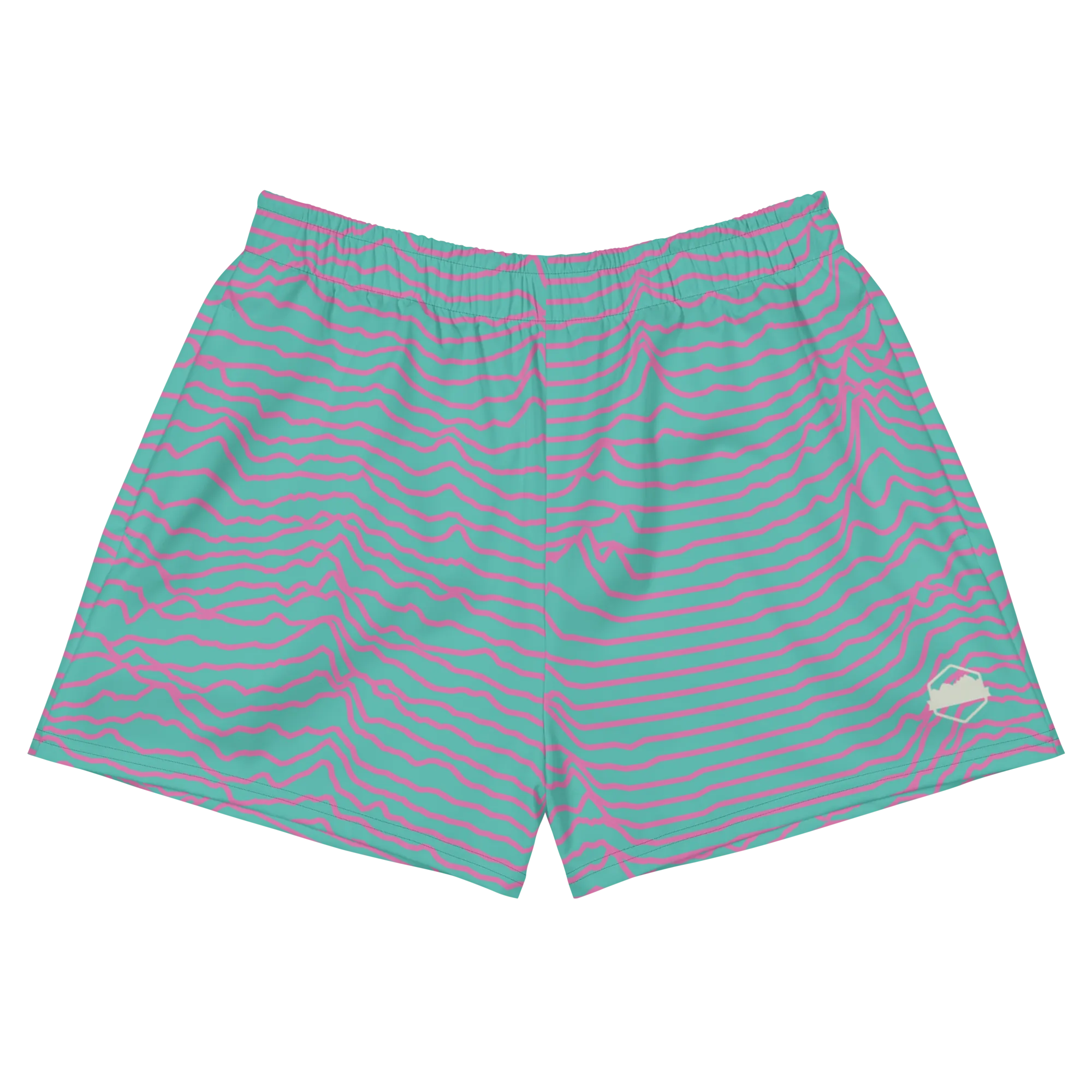 Women's Summit Shorts - Teal & Sunset Pink