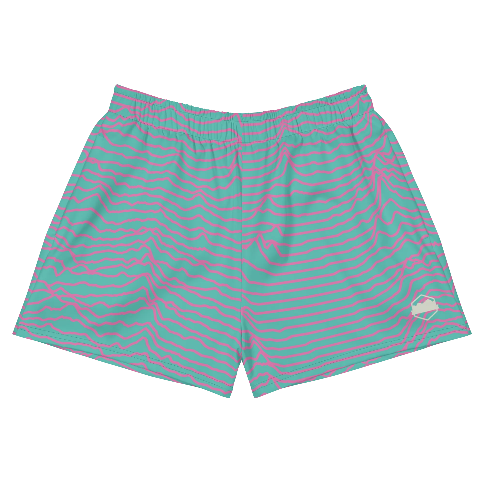 Women's Summit Shorts - Teal & Sunset Pink
