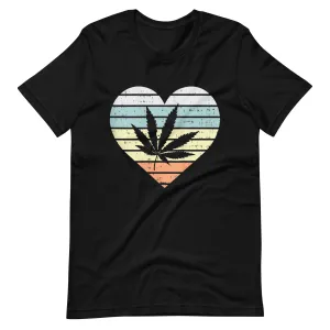Womens-Weed-Cannabis-Heart-Unisex t-shirt