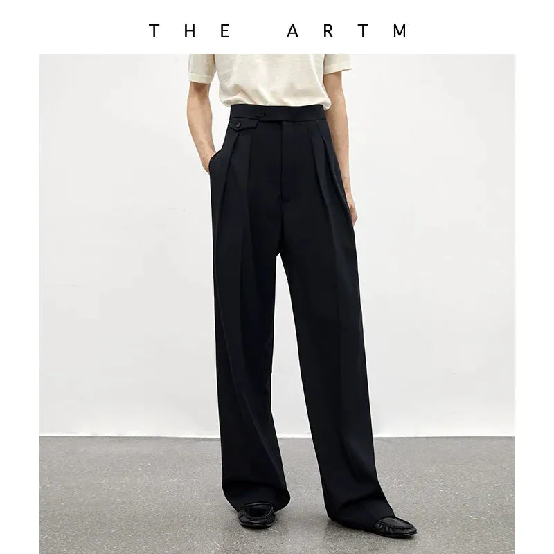 Wool Blend High-Waisted Wide-Leg Trousers