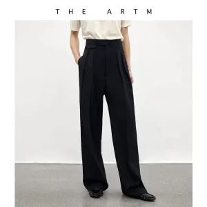 Wool Blend High-Waisted Wide-Leg Trousers
