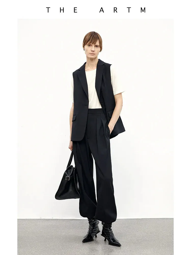 Wool Blend High-Waisted Wide-Leg Trousers