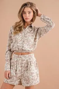 WRAP WAIST SHIRT WITH SHORTS SET