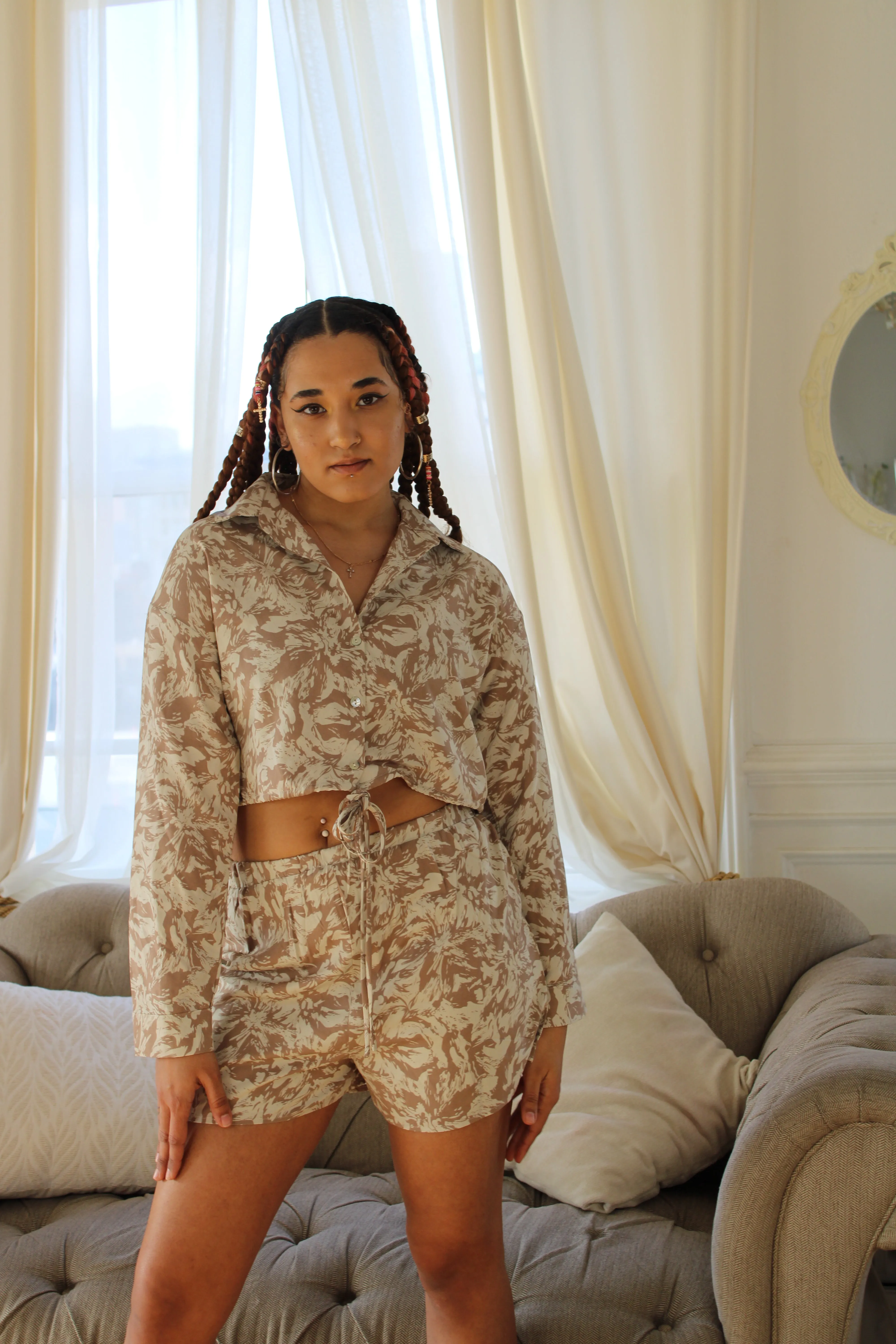 WRAP WAIST SHIRT WITH SHORTS SET