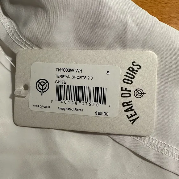 Year of Ours White Terrain Shorts 2.0 size Small