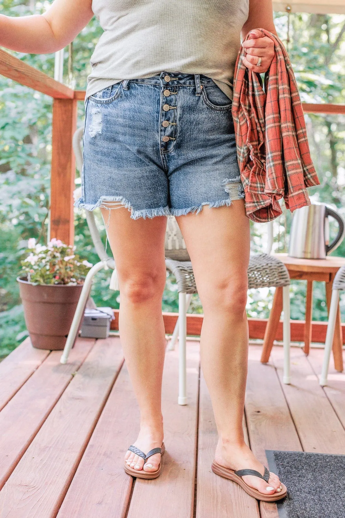 YMI High-Rise Distressed Shorts- Maxine Wash