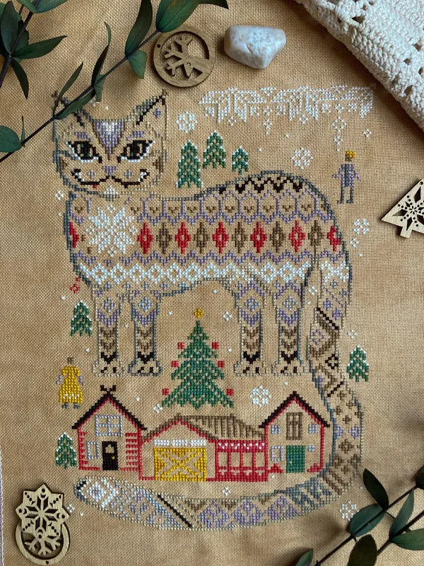Yule Cat - Quaternion Creations - Cross Stitch Pattern