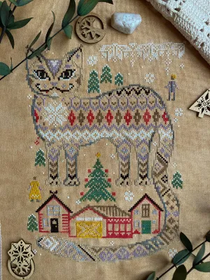 Yule Cat - Quaternion Creations - Cross Stitch Pattern