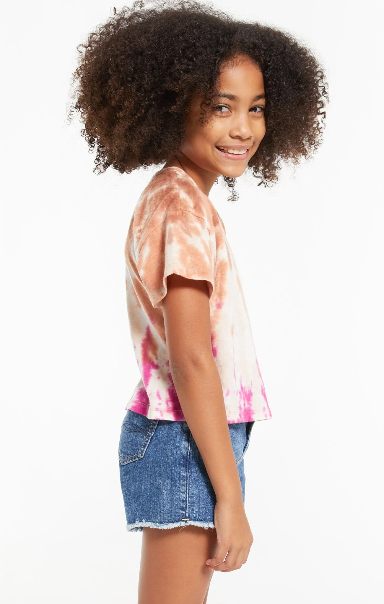 Z Supply Girls Nattie Tie-Dye Tee - Sahara