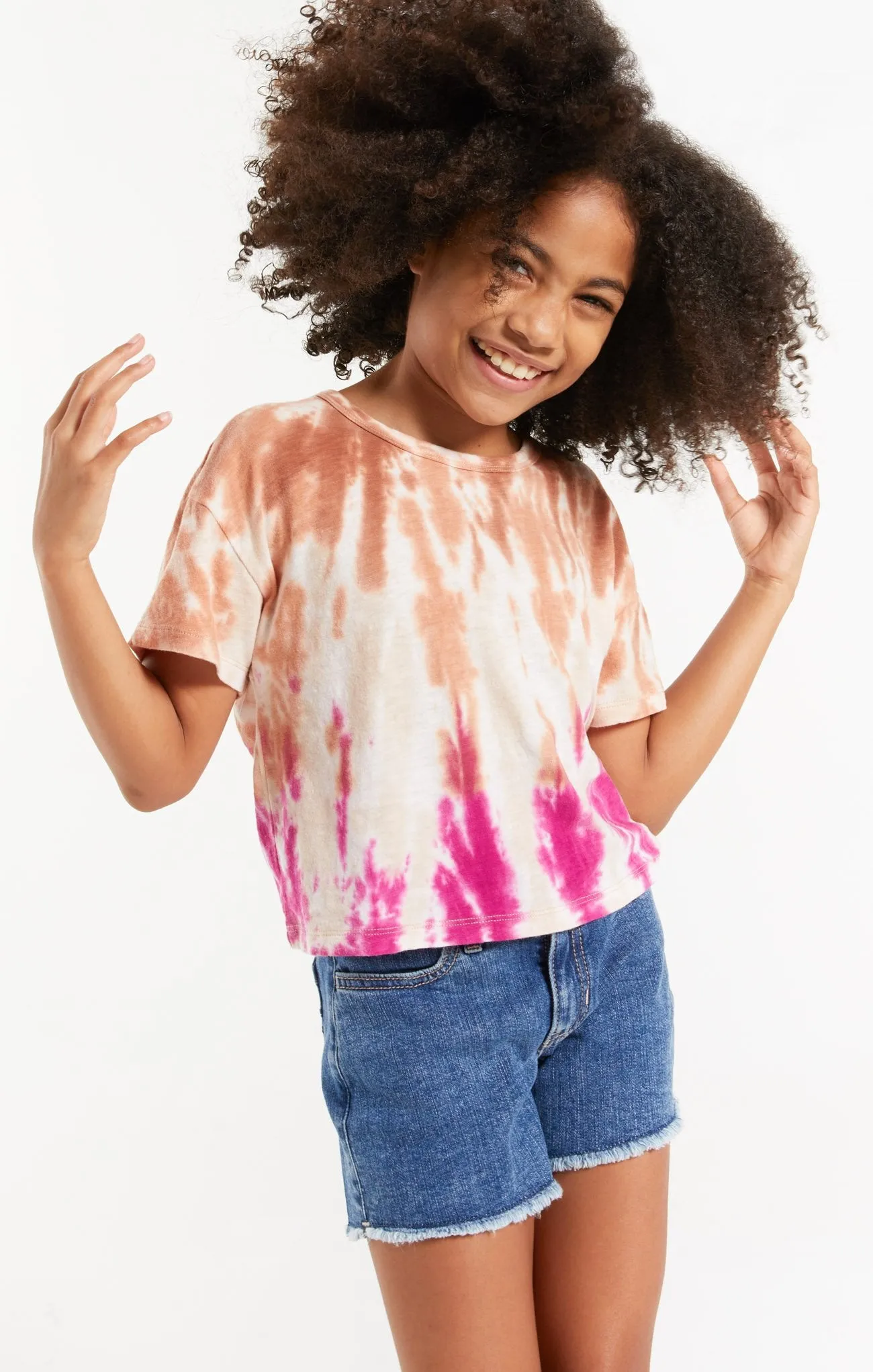 Z Supply Girls Nattie Tie-Dye Tee - Sahara